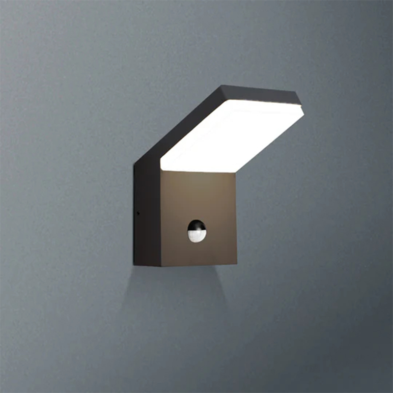 19217 IP54 18W 1800lm Lampu dinding luar kelabu/putih/hitam LED dengan pengesan gerakan
